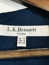 Load image into Gallery viewer, L.K. Bennett Women's Wool Smart Sheath Dress | UK14 | Blue