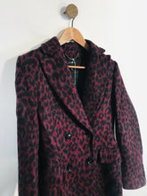 Load image into Gallery viewer, Karen Millen Women's Wool Alpaca Leopard Print Overcoat | UK10 | Red