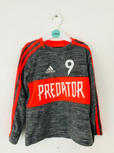 Load image into Gallery viewer, Adidas Kid’s Predator Long Sleeve Stripe Sports Top | 4-5 Years | Grey Orange