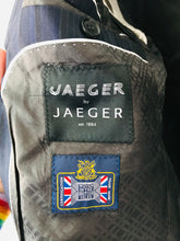 Load image into Gallery viewer, Jaeger Men’s Wool Stipe Blazer Suit Jacket | 42S | Navy Blue