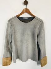 Load image into Gallery viewer, Zara Women's Faux Suede Blouse | M UK10-12 | Grey