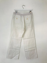 Load image into Gallery viewer, Comptoir Des Cotonniers Women’s High Waisted Linen Trousers | UK10 | White