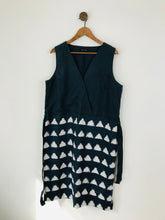 Load image into Gallery viewer, Jaeger Women’s 100% Linen Sleeveless Shift Midi Dress | UK16 | Blue