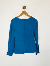 Load image into Gallery viewer, Reiss Women's Long Sleeve Ruched Blouse | UK8 | Blue