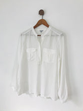 Load image into Gallery viewer, Jigsaw Women’s Lightweight Collarless Shirt | UK12 EU40 | White