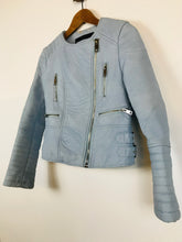 Load image into Gallery viewer, Zara Women's Faux Leather Biker Jacket | S UK8 | Blue