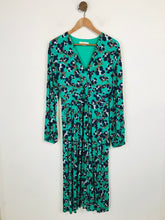 Load image into Gallery viewer, Boden Women's Leopard Print V neck Dress | UK12 | Green