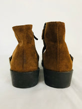 Load image into Gallery viewer, Zara Women’s Suede Leather Buckle Strap Ankle Boots | 38 UK5 | Brown