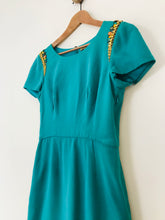 Load image into Gallery viewer, Nocturne Women's Silk Beaded Sheath Dress | UK10 | Green