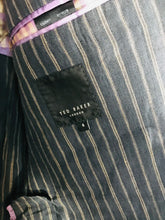 Load image into Gallery viewer, Ted Baker Men's Linen Striped Blazer Jacket | 4 | Blue