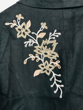Load image into Gallery viewer, Precis Women's Linen Embroidered Blazer Jacket | UK12 | Black