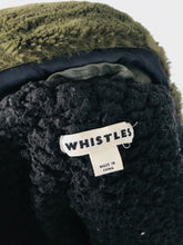 Load image into Gallery viewer, Whistles Women’s Waxy Faux Fur Hooded Parka Coat | M UK10-12 | Khaki Green