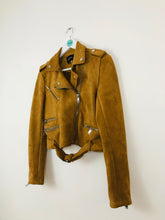 Load image into Gallery viewer, Stradivarius Womens Leather Look Biker Jacket | S | Brown