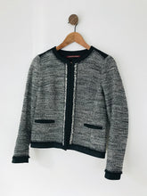 Load image into Gallery viewer, Comptoir Des Cotonniers Women’s Collarless Tweed Blazer | UK8 EU36 | Blue