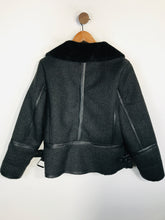 Load image into Gallery viewer, Linea Women's Faux Fur Aviator Overcoat Coat | UK18 | Black