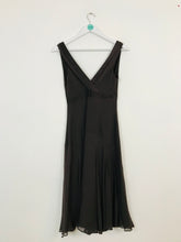 Load image into Gallery viewer, Ted Baker Women’s Silk V-Neck A-Line Midi Dress | 2 UK10 | Brown