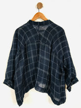 Load image into Gallery viewer, Crea Concept Women's Linen Check Button-Up Shirt | EU38 UK10 | Blue
