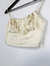 Load image into Gallery viewer, Zara Women's Crop Satin Tank Top | M UK10-12 | Beige