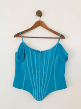 Load image into Gallery viewer, John Charles Women's Sequin Corset Tank Top | UK14 | Blue
