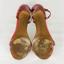 Load image into Gallery viewer, Reiss Womens Heeled Sandals | EU40 UK7 | Red Snakeskin