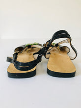 Load image into Gallery viewer, LK Bennett Women's Crystal Patent Leather Sandals | 39 UK6 | Black