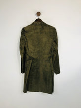 Load image into Gallery viewer, Jigsaw Women's Suede Real Leather Overcoat Coat | UK10 | Green