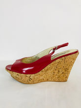 Load image into Gallery viewer, Dune Women’s Peep Toe Wedge Heels | UK6 EU 39 | Red