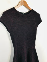 Load image into Gallery viewer, Coast Women's Wool Ribbed A-Line Dress | UK10 | Black