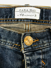 Load image into Gallery viewer, Zara Man Men's Cotton Ripped Slim Jeans | EU40 | Blue
