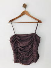 Load image into Gallery viewer, Monsoon Women's Silk Ruched Sleeveless Camisole Top | UK16 | Brown