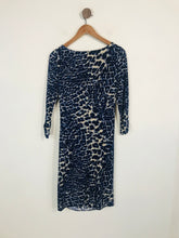 Load image into Gallery viewer, Coast Women's Leopard Print Sheath Dress | UK12 | Blue