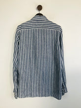 Load image into Gallery viewer, Tommy Hilfiger Men's Linen Striped Button-Up Shirt | L | Blue