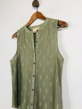 Load image into Gallery viewer, Anthropologie Vannessa Virginia Women's Embroidered Sleeveless Blouse Top | UK4 | Green