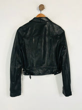 Load image into Gallery viewer, Whistles Women's Leather Crop Biker Jacket | UK10 | Black
