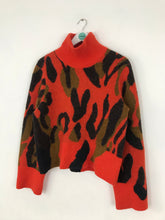 Load image into Gallery viewer, Arket Women’s Oversized Alpaca Wool Leopard Print Roll Neck Jumper | S UK8-10 | Red