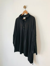 Load image into Gallery viewer, Yacco Maricard Women’s Oversized Long Sleeve Collared Polo Shirt | XL UK16-18 | Black