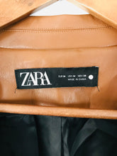 Load image into Gallery viewer, Zara Women's Faux Leather Blazer Jacket | M UK10-12 | Brown