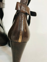 Load image into Gallery viewer, Mui Mui Women’s Leather Heeled Ankle Boots | UK5 EU38 | Brown