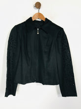 Load image into Gallery viewer, Joseph Ribkoff Women's Embroidered Zip Blazer Jacket | UK12 | Black