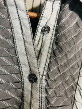 Load image into Gallery viewer, Karen Millen Women's Striped Half Button-Up Shirt | UK12 | Grey