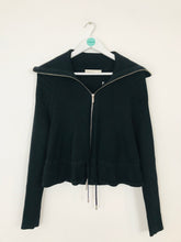 Load image into Gallery viewer, Karen Millen Women’s Cropped Zip Knit Cardigan | 4 UK8 | Black