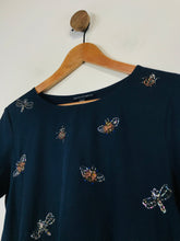 Load image into Gallery viewer, French connection Women's Embroidered Insect T-Shirt | UK12 | Blue
