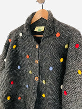 Load image into Gallery viewer, Pachamama Women's Wool Polka Dot Cardigan | UK14-16 | Grey