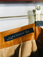 Load image into Gallery viewer, Zara Women's Faux Leather Pleated A-Line Skirt | L UK14 | Orange