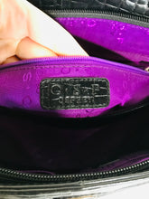 Load image into Gallery viewer, Osprey Women's Leather Croc Shoulder Bag | M UK10-12 | Black