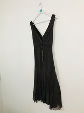 Load image into Gallery viewer, Ted Baker Women’s Silk V-Neck A-Line Midi Dress | 2 UK10 | Brown