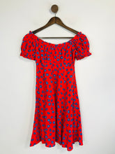 Load image into Gallery viewer, Urban Outfitters dot&x Women's Floral Ruched A-Line Dress | UK10 | Red