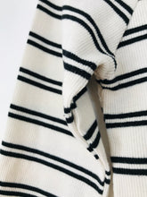 Load image into Gallery viewer, Zara Women’s Striped Wide Neck Shirt | M UK10 | Black and White