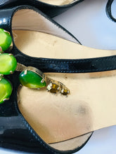 Load image into Gallery viewer, LK Bennett Women's Crystal Patent Leather Sandals | 39 UK6 | Black