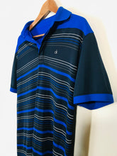 Load image into Gallery viewer, Calvin Klein Men's Striped Polo Shirt | L | Blue